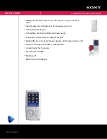 Preview for 1 page of Sony Walkman NWZ-A815SLV Specifications