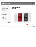 Sony Walkman NWZ-E453 User Manual preview