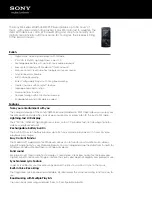 Sony Walkman NWZ-E464 Specifications preview