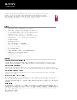 Preview for 1 page of Sony Walkman NWZ-E474 Specifications