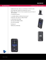 Preview for 1 page of Sony Walkman NWZ-S615FBLK Specifications