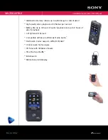 Sony Walkman NWZ-S616FBLK Specifications preview