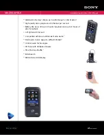 Preview for 1 page of Sony Walkman NWZ-S616FBLK Specifications