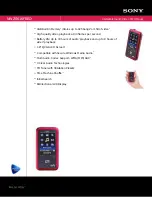Sony Walkman NWZ-S616FRED Specifications preview