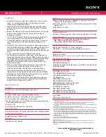 Preview for 2 page of Sony Walkman NWZ-S616FSLV Specifications