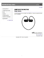 Preview for 1 page of Sony Walkman NWZ-W273S Help Manual