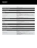 Preview for 3 page of Sony Walkman NWZ-X1051FBSMP Specifications