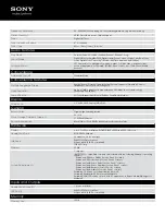 Preview for 2 page of Sony Walkman NWZ-X1061FBSMP Specifications