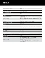 Preview for 3 page of Sony Walkman NWZ-X1061FBSMP Specifications