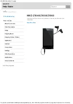 Sony Walkman NWZ-Z1040 Help Manual предпросмотр