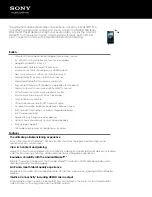 Sony Walkman NWZ-Z1040 Specifications предпросмотр