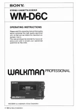 Предварительный просмотр 1 страницы Sony WALKMAN PROFESSIONAL Operating Instructions Manual