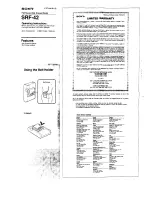 Предварительный просмотр 1 страницы Sony Walkman SRF-42 Operating Instructions