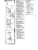 Предварительный просмотр 2 страницы Sony Walkman SRF-42 Operating Instructions