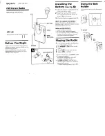 Предварительный просмотр 1 страницы Sony Walkman SRF-46 Operating Instructions