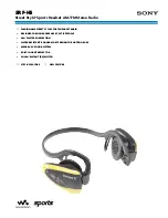 Предварительный просмотр 1 страницы Sony Walkman SRF-H5 Specification Sheet