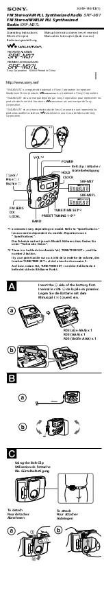 Sony Walkman SRF-M37 User Manual preview