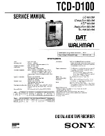 Sony Walkman TCD-D100 Service Manual preview