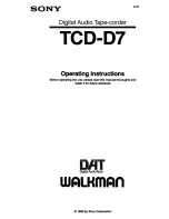 Sony Walkman TCD-D7 Operating Instructions Manual preview