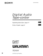 Sony Walkman TCD-D8 Operating Instructions Manual preview