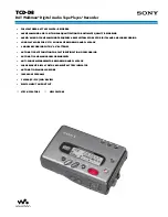 Preview for 1 page of Sony Walkman TCD-D8 Specifications