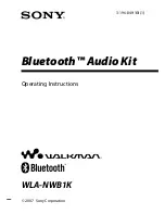 Предварительный просмотр 1 страницы Sony Walkman WLA-NWB1K Operating Instructions Manual