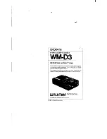 Sony Walkman WM-D3 Operating Instructions Manual preview