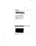 Sony Walkman WM-D6C Operating Instructions Manual preview