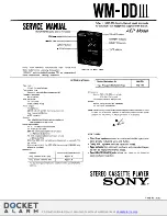 Preview for 1 page of Sony Walkman WM-DD 3 Service Manual