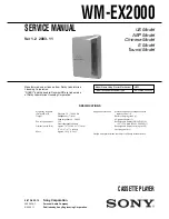 Preview for 1 page of Sony Walkman WM-EX2000 Service Manual