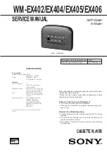 Sony Walkman WM-EX402 Service Manual preview