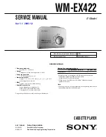 Предварительный просмотр 1 страницы Sony Walkman WM-EX422 Service Manual