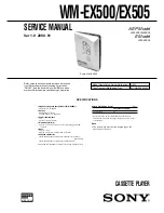 Sony Walkman WM-EX500 Service Manual предпросмотр