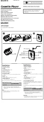 Preview for 1 page of Sony Walkman WM-EX500 User Manual