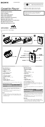 Sony Walkman WM-EX501 User Manual preview