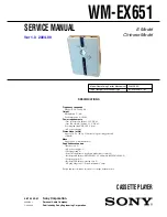 Preview for 1 page of Sony Walkman WM-EX651 Service Manual