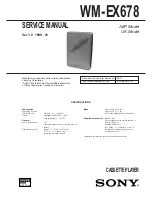 Preview for 1 page of Sony Walkman WM-EX678 Service Manual