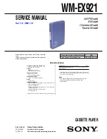 Sony Walkman WM-EX921 Service Manual preview