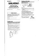 Preview for 1 page of Sony Walkman WM-FX101 Operating Instructions