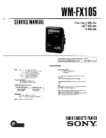 Предварительный просмотр 1 страницы Sony Walkman wm-FX105 Service Manual