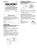 Sony Walkman WM-FX121 Operating Instructions preview