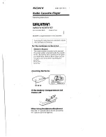 Preview for 1 page of Sony Walkman WM-FX161 Operating Instructions Manual