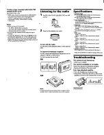 Preview for 4 page of Sony Walkman WM-FX171 Operating Instructions