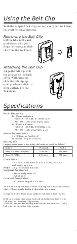 Предварительный просмотр 10 страницы Sony WALKMAN WM-FX221 User Manual