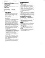 Preview for 1 page of Sony Walkman WM-FX251 Operating Instructions Manual