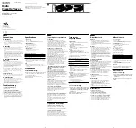 Preview for 1 page of Sony Walkman WM-FX277 Operating Instructions