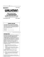 Sony Walkman WM-FX433 Operating Instructions Manual preview