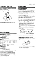 Preview for 3 page of Sony Walkman WM-FX433 Operating Instructions Manual