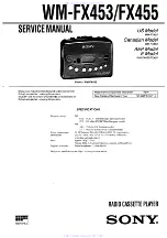 Sony WALKMAN WM-FX453 Service Manual preview