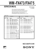 Preview for 1 page of Sony Walkman WM-FX473 Service Manual